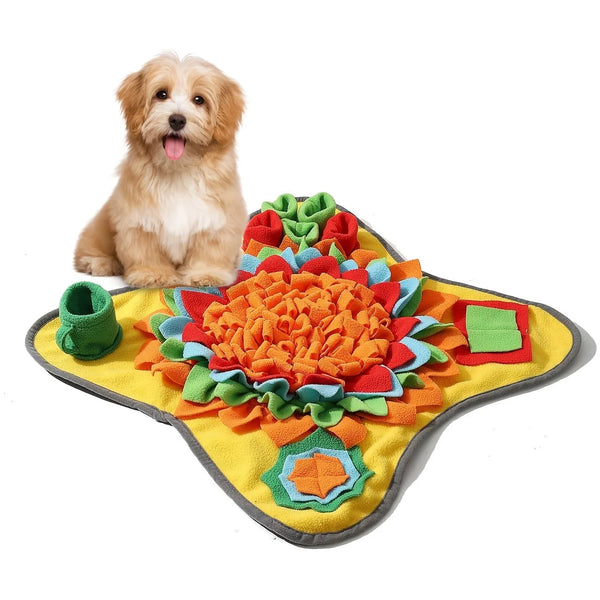 Interactive Dog Snuffle Mat | Slow Feeding Puzzle & Nosework Training Mat