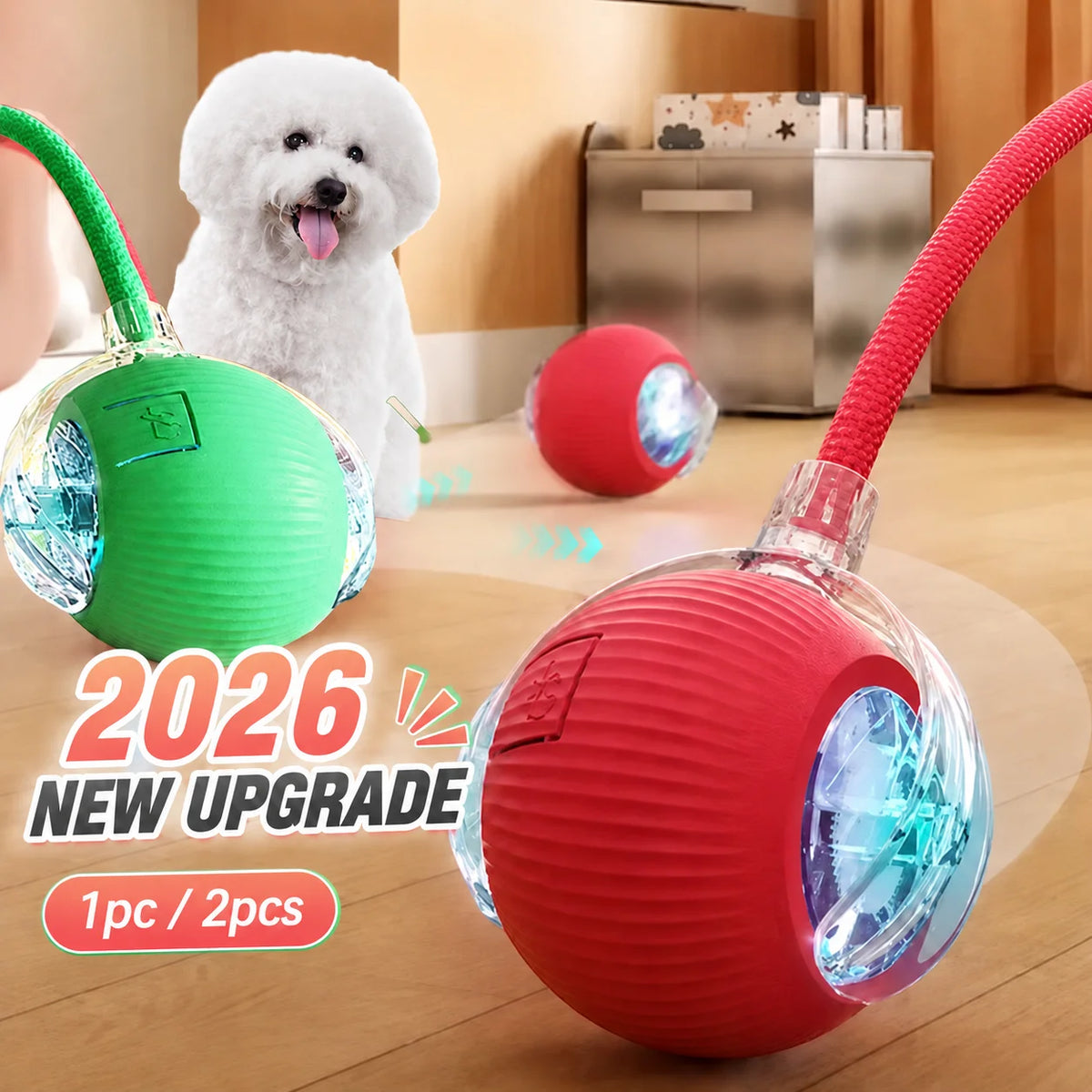 Rechargeable Interactive Rolling Dog Ball | Smart Automatic Dog Toy