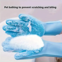 Pet Grooming & Bathing Silicone Cleaning Glove for Dogs & Cats