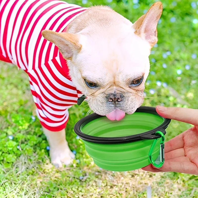 Portable Collapsible Silicone Pet Travel Bowl – Foldable Food & Water Bowl for Dogs & Cats (350ml