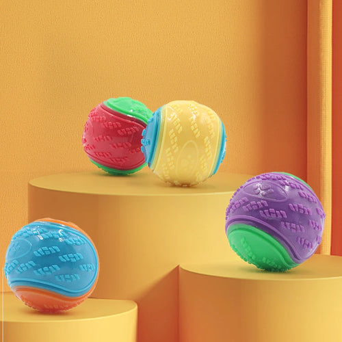 Interactive TPR Squeaky Dog Ball – Teeth Cleaning Chew Toy
