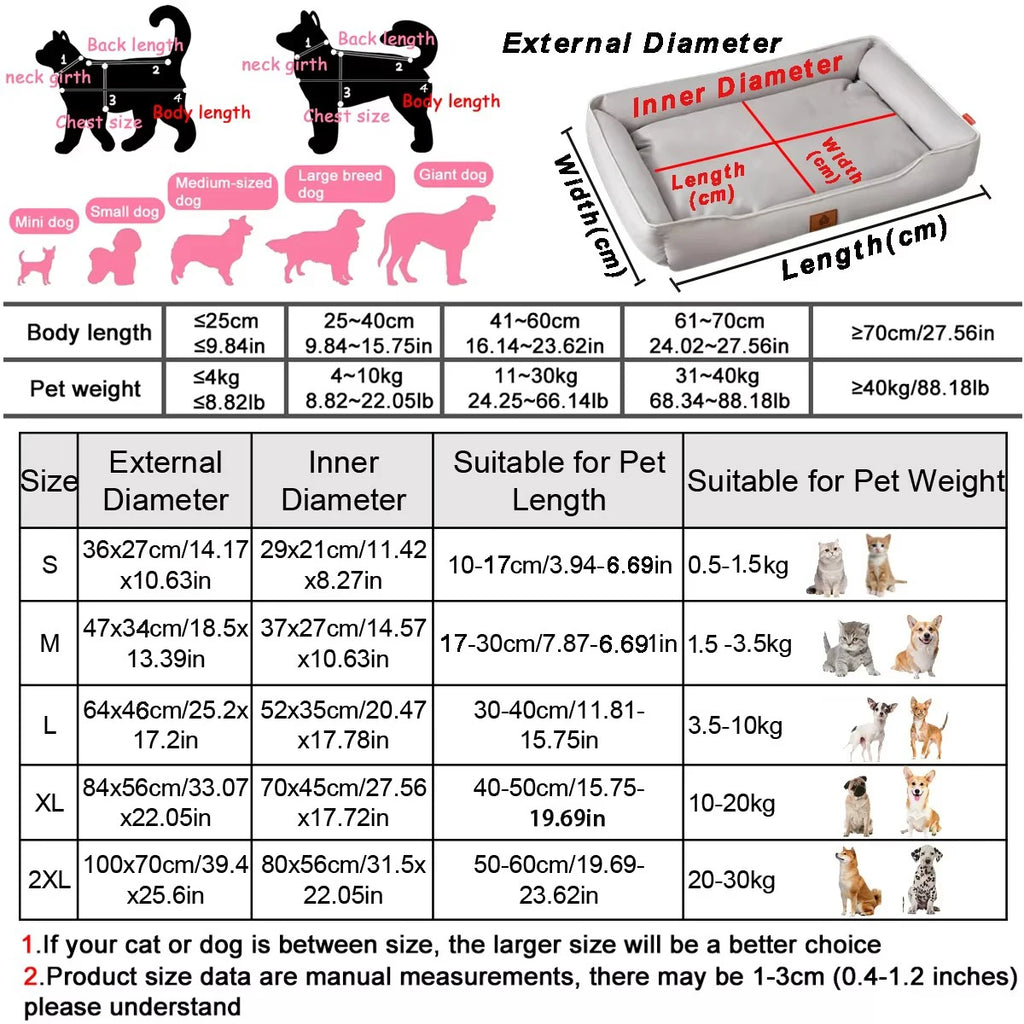 Luxury Four-Season Washable Dog Sofa Bed | Waterproof Pet Mattress