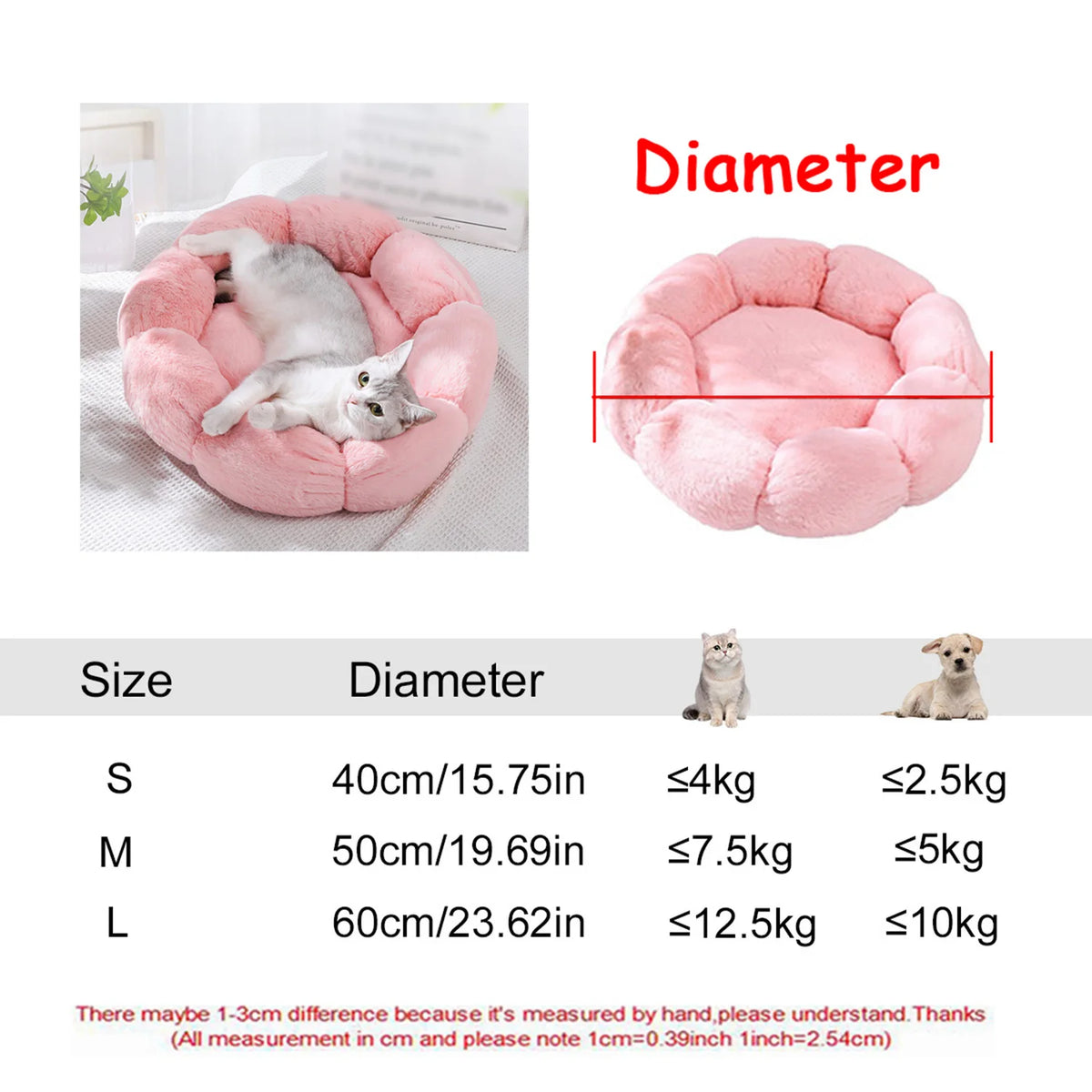 Luxury Round Plush Pet Bed for Dogs & Cats