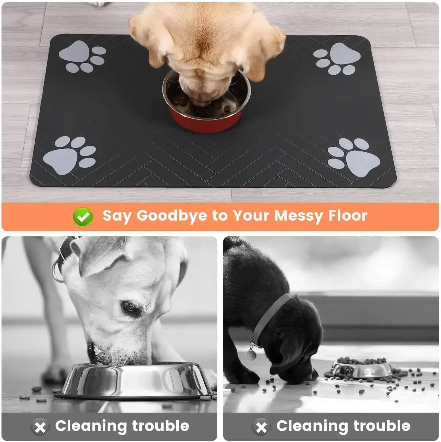 Quick-Dry Pet Feeding Mat | Non-Slip Waterproof Food & Water Placemat for Dogs & Cats