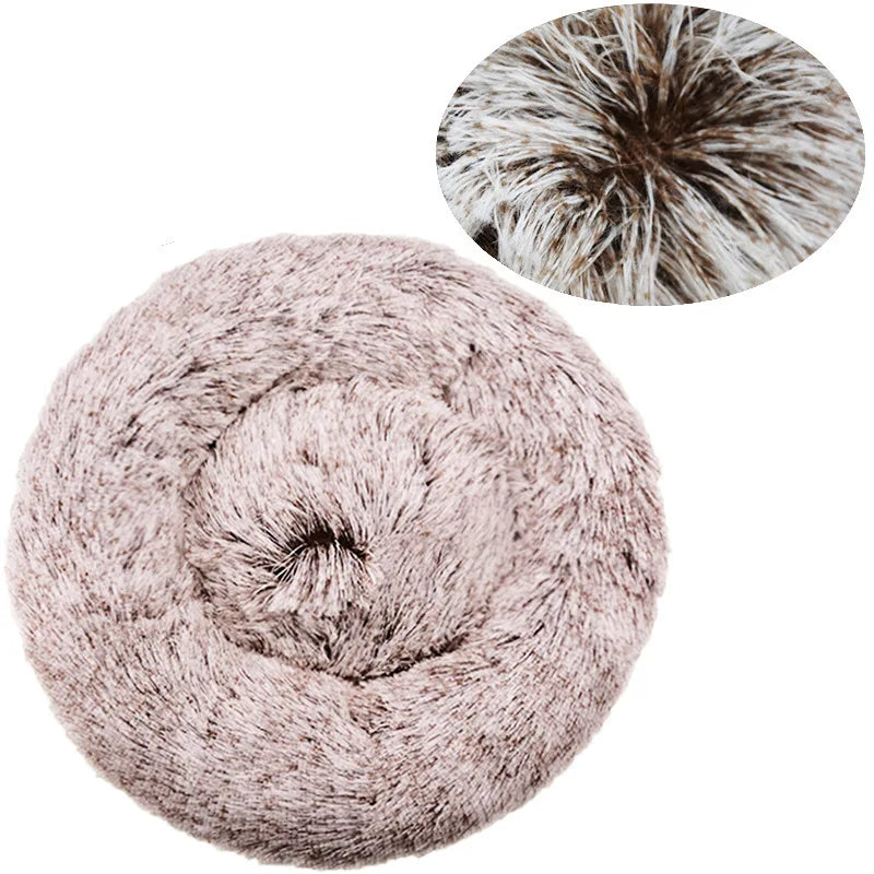 Luxury Round Plush Pet Bed for Dogs & Cats