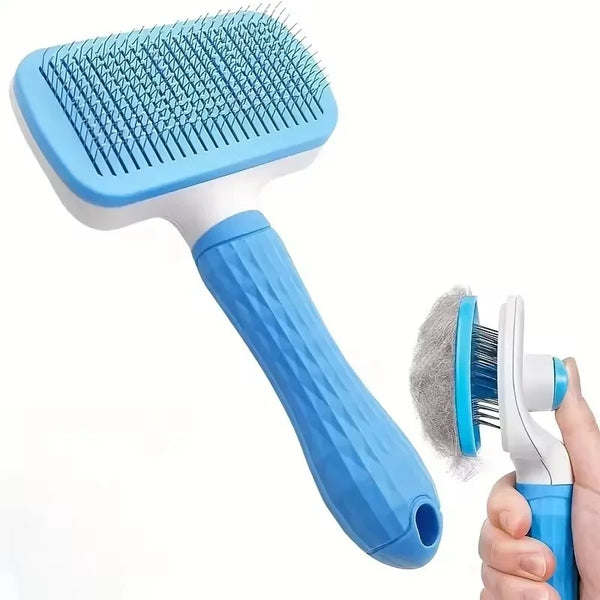 DSelf-Cleaning Pet Grooming Brush – Deshedding & Massage Brush for Dogs & Cats