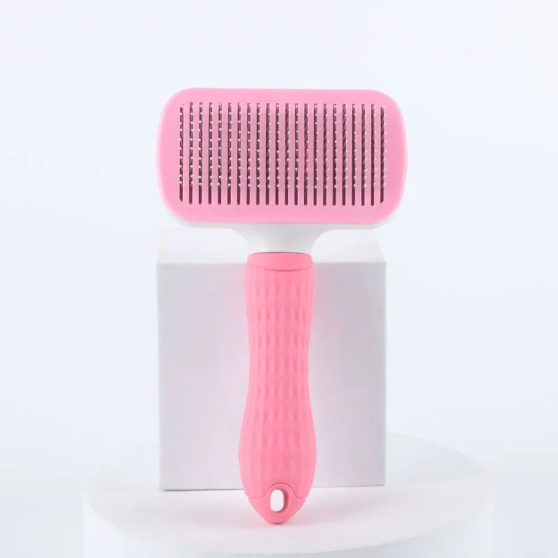 DSelf-Cleaning Pet Grooming Brush – Deshedding & Massage Brush for Dogs & Cats