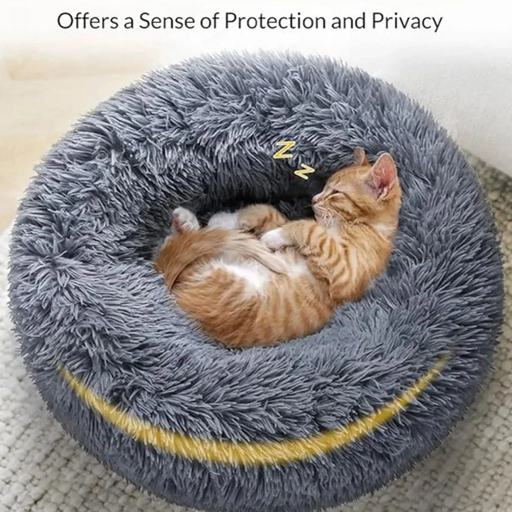 Luxury Round Plush Pet Bed for Dogs & Cats